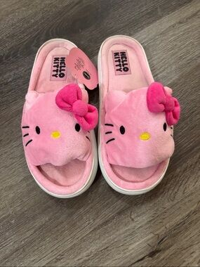 Hello Kitty Plush Slide Slippers in Light and Hot Pink